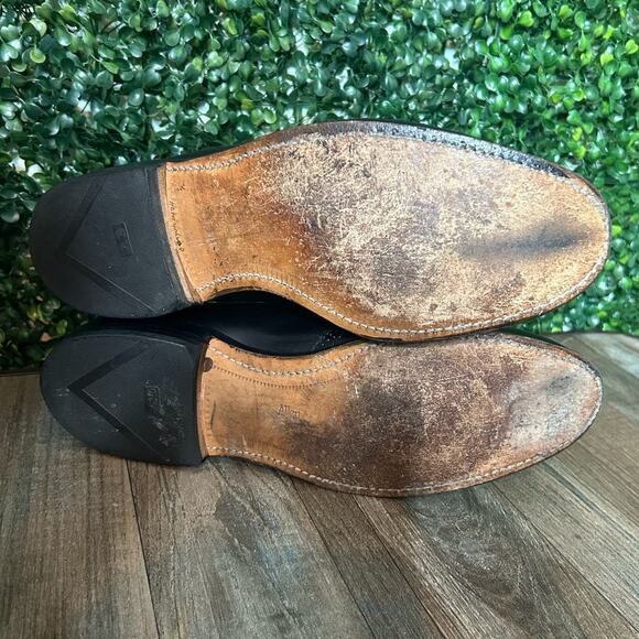 ⁀➷ Allen Edmonds Men’s Leather Tassel Black Loafers Shoes 9 1/2 B (B-845) - Picture 7 of 8